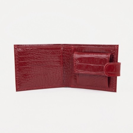 Women's wallet on the button, red color-2