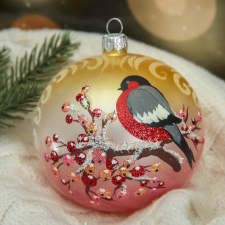 Ball "Bullfill on a branch" 9.5 cm mix-2