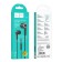 Hoco M104 headphones, wired, vacuum, microphone, 1.2 m, black