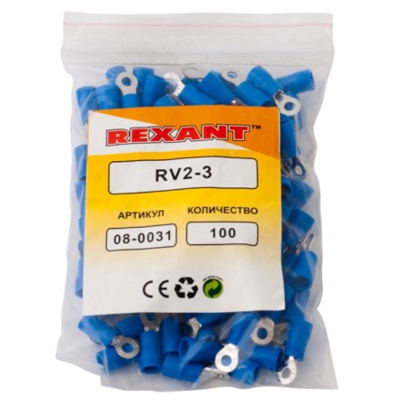 Ring Tip isolated Ø 3.2 mm 1.5-2.5 mm² (NKI 2.5-3/NKI2-3) Blue Rexant-2
