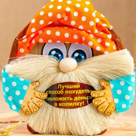 Wooden piggy bank "Brown Kuzma", mix-9