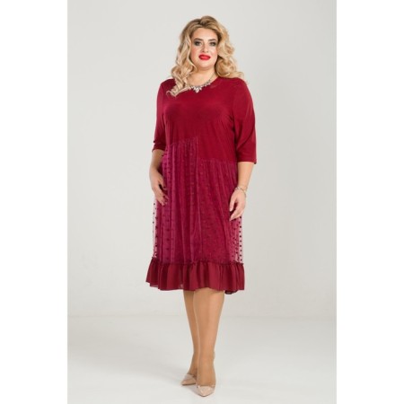 Female dress, size 52, burgundy color-2