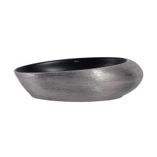 ABBER Bequem AC2107BS sink, invoice, 490x310x140 mm, black/silver color