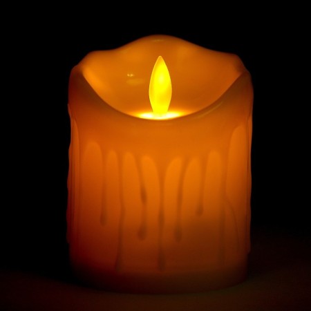 Candle LED "flicker" burns yellow-3