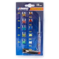 ABRO fuses set with indicator screwdriver, mini, micro, 10 pcs