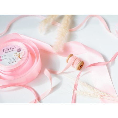 Satin tape, 40 mm × 23 ± 1 m, pink color # 04-1