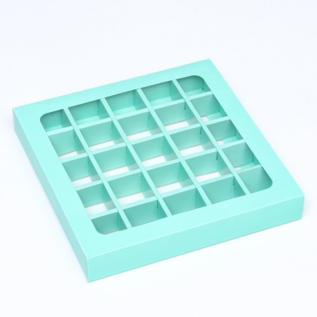 Box for sweets 25 pcs, 22 x 22 x 3.5 cm, mint-1