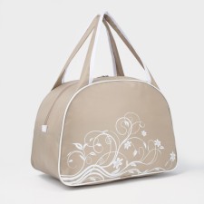 Sports bag with lightning, beige/white color