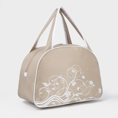 Sports bag with lightning, beige/white color
