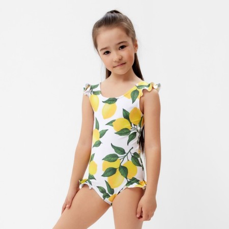 Children's swimsuit KAFTAN "Lemons", height 134-140 cm, white