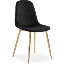 Stool on a metal frame DABL Metal/velor, gold/black 44x53x86 cm