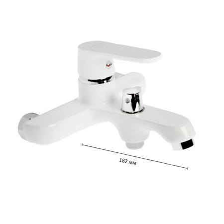 Accoona A6366G bathtub, with shower set, silumin, white color-1