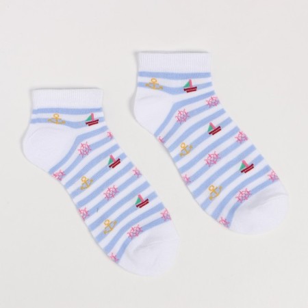 Women's socks, white mix, size 35-38-2
