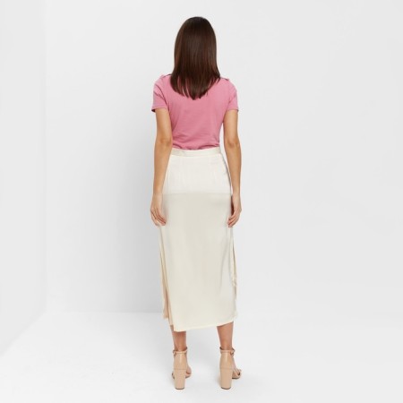 Women's skirt Minaku: Silk pleasure beige color, river 44-2