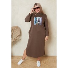 Women's dress, size 62, brown color