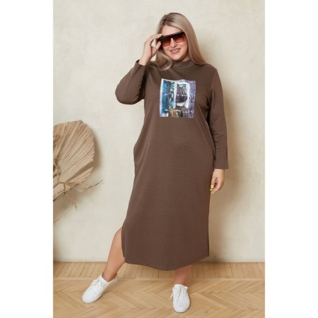 Women's dress, size 62, brown color