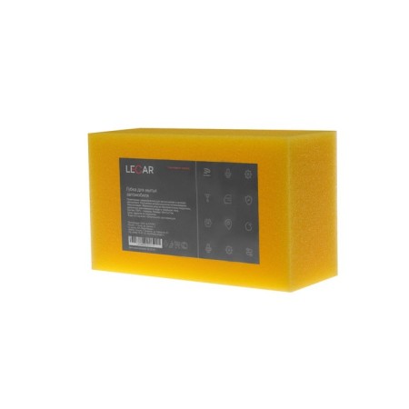 Lecar sponge for washing, foam rubber, brick, yellow, 180 x 110 x 70