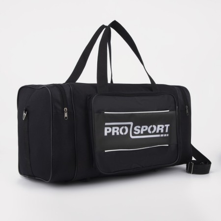 Sports bag with lightning, 3 outer pockets, black color