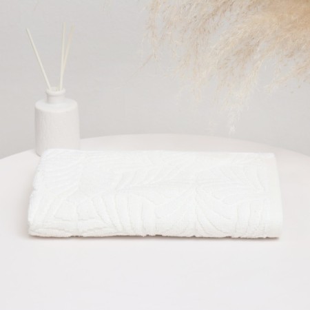 Tainted towel "Palma", white color, 70x130 cm, cotton, 450g/m