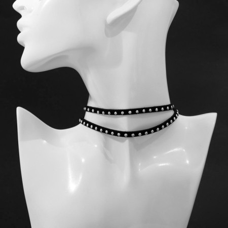 Choker "Assorted" weaving, (set of 5 pcs.), Black-blue color, l = 30.5 cm-7