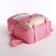 School set. A backpack with a zipper, a core, a bag, a pencil case, a bag for coins, the color is pink