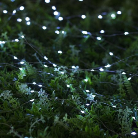 Garland “thread” 10 m dew, IP44, silver thread, 100 led, white glow, 2 modes, solar battery-1