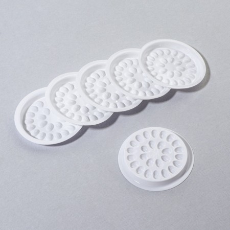 Palette (hole) for mixing glue, set - 40 pcs, plastic, 4.8 × 0.5 cm, white color-1