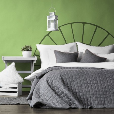 Konni set: covering 160 x 220 cm, pillowcase 40 x 40 cm - 2 pcs, color is dark - gray