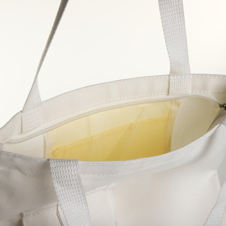 A bag-shop with a zipper, from textiles, white color-2