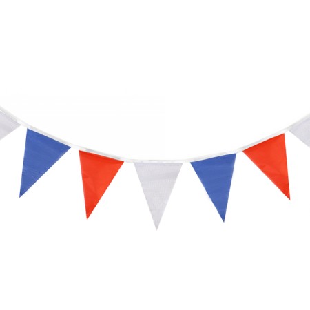 Garland flags, L-50 m, (set of 100 pcs), flag 13 x 18 cm, white-blue-red-1
