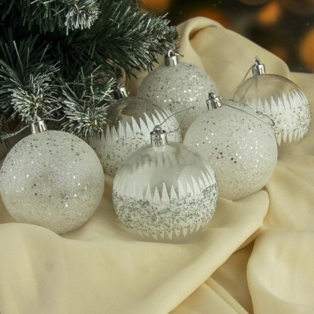 Set of balls plastic D-8 cm, 6 pcs "I amgrowing ieu" white