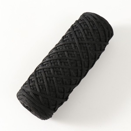 Knitting cord 100% polyester, width 3 mm 100m (black)-1