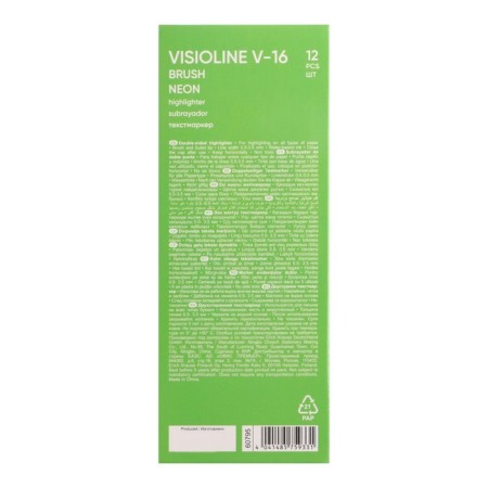 Textbook marker 0.5-3.5 mm Erichkrause Visioline V-16 Brush Neon, bilateral, green neon, water-based ink-6