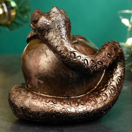 Figure "Snake on an apple" bronze, 8x7cm-2