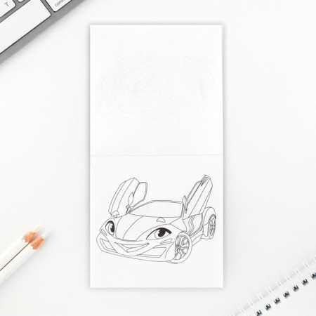 Gift set: notebook coloring and wax crayons "Hero!"-5