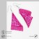 Hanging “rhombs” disco, pink color in silver, 7.5cm