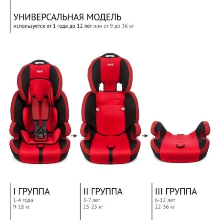 Car seats Siger "Star", ISOFIX LUX, group 1/2/3, Red-6
