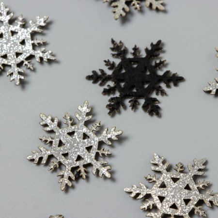 Decor for the creativity of the felt shine "Snowflake" 3x3 cm