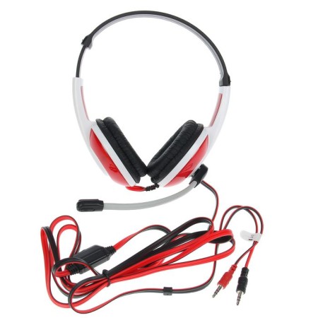Headphones Defender Warhead G-120, game, full-size, microphone, 3.5mm, 2 m, black and red-3
