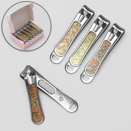 Kusachki - Mesipser manicure, with a file, 5 cm, packing 12 pcs in a box, Mix drawing-1