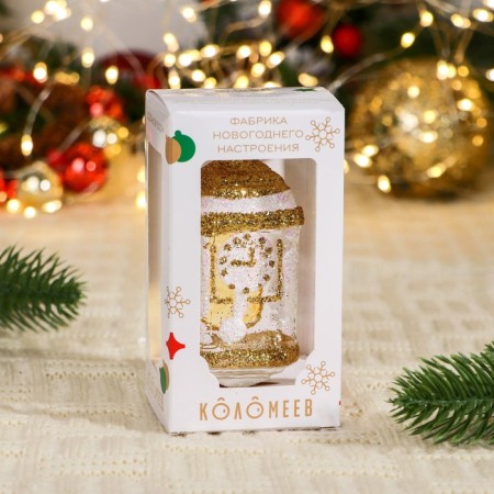 Christmas tree decoration "Clock-Tumb", a transparent series, in a gift package, H-11CM-1