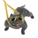 Dog on a car panel with suction cup for glass, bulldog