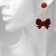 New Year! Earrings "New Year" hanging, bow, red color in gold