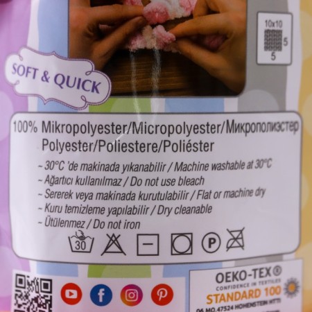 Yarn "Puffy Color" 100 % micropoliester 9m/100g (6383)-2