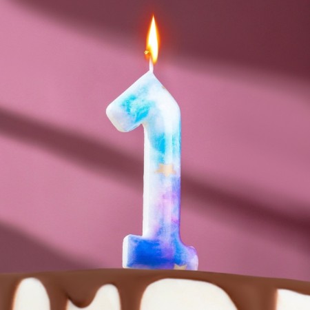 Candle in the cake on the spawn "Zvezdopad", the number 1, 9 cm, giant
