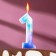 Candle in the cake on the spawn "Zvezdopad", the number 1, 9 cm, giant