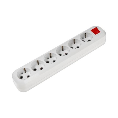 Smartbuy block, 6 outlets, 16 a, 3500 watts, with salary, with a switch, white