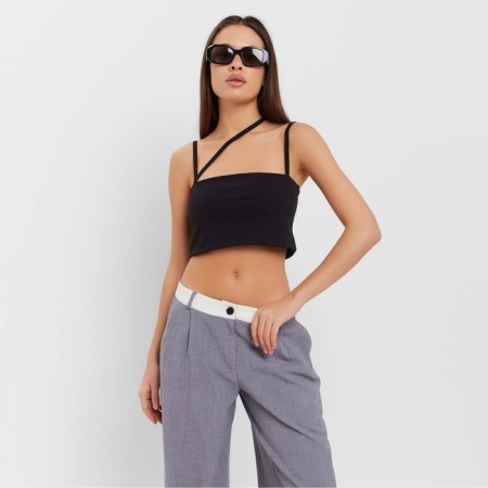 Women's pants with contrasting belt MIST R.44, Gray-4