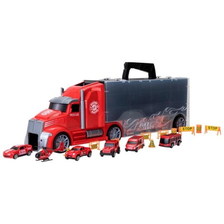 Auto -Vorot Case Givito "Saluation Service", with cars, with tunnel, red color, 54 cm-6