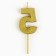 Candle figure for the cake "5", gold, 2.5 x 8 cm.